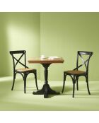 Lot de 2 chaises noires assise rotin Bistrot - 61 x 51 x 89 cm