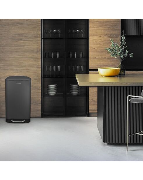 Poubelle à pédale grise - 40L