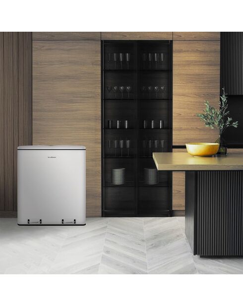 Poubelle de tri blanche - 2x30L