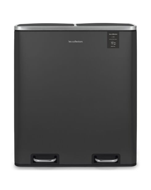 Poubelle de tri gris foncé - 2x30L