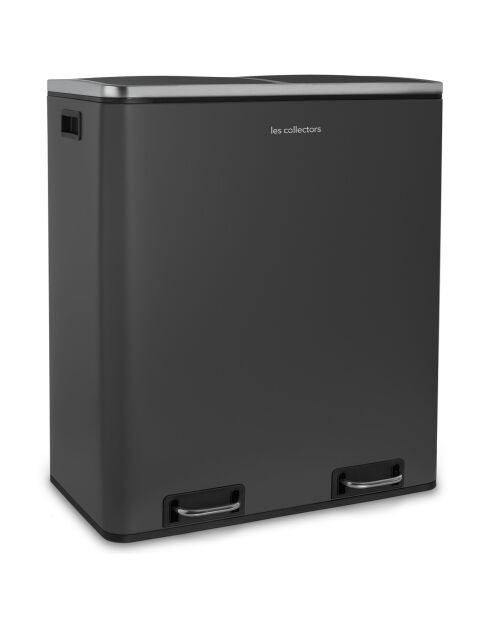 Poubelle de tri gris foncé - 2x30L