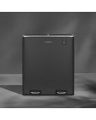 Poubelle de tri gris foncé - 2x30L