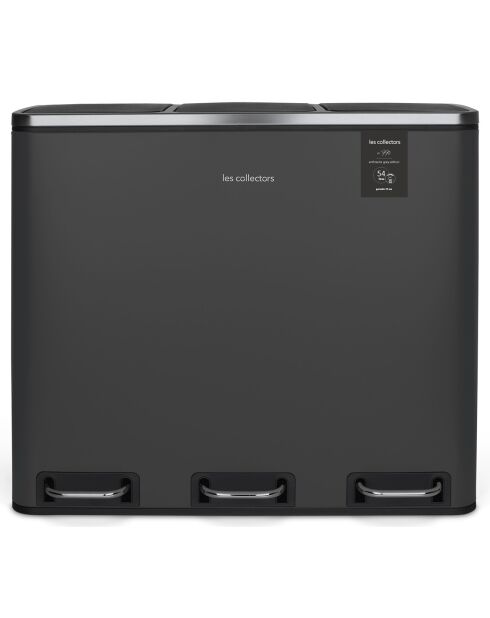 Poubelle de tri gris foncé - 3x18L