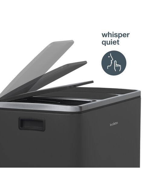 Poubelle de tri gris foncé - 3x18L