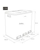 Poubelle de tri gris foncé - 3x18L