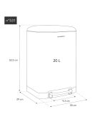 Poubelle à pédale gris foncé - 20L