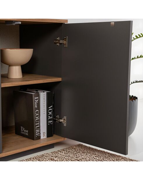 Buffet Arista anthracite/pin atlantique - 180x75x44.5 cm