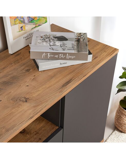 Buffet Arista anthracite/pin atlantique - 180x75x44.5 cm