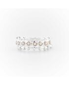 Bague en Argent Elo Perles blanches
