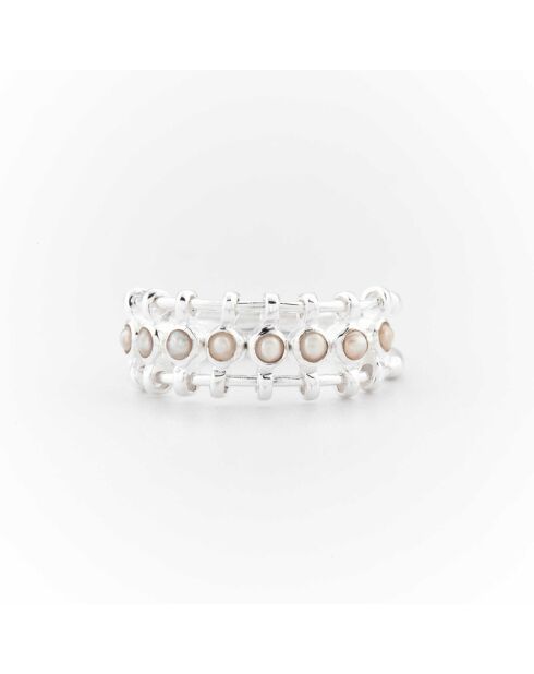 Bague en Argent Elo Perles blanches