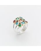 Bague en Argent et Laiton Venise zircons multicolores