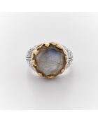 Bague en Argent et Laiton Birdy Labradorite grise