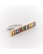 Bague en Argent et Laiton Filipa Zircons multicolores