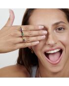 Bague en Argent et Laiton Filipa Zircons multicolores