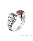 Bague en Argent et Laiton Hari Améthyste Violette