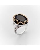 Bague en Argent et Laiton Namaste Onyx Noir