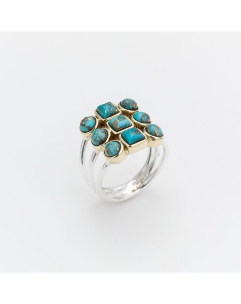 Bague en Argent et Laiton Venise Turquoise Copper