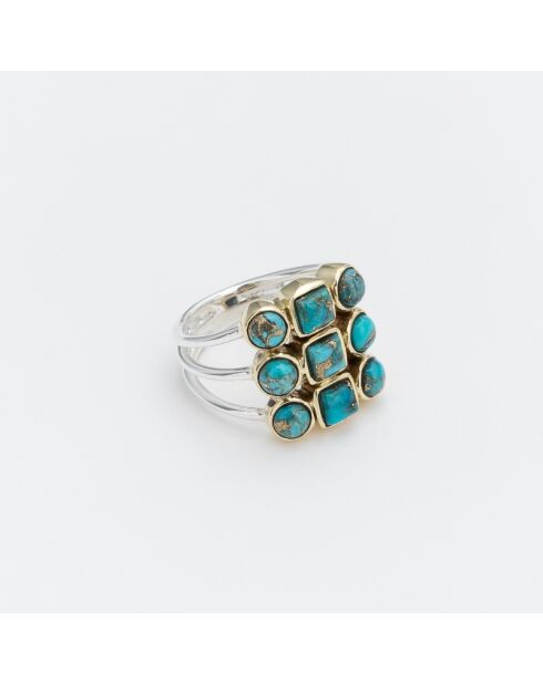 Bague en Argent et Laiton Venise Turquoise Copper