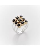 Bague en Argent et Laiton Venise Onyx Noir