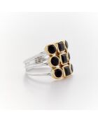 Bague en Argent et Laiton Venise Onyx Noir