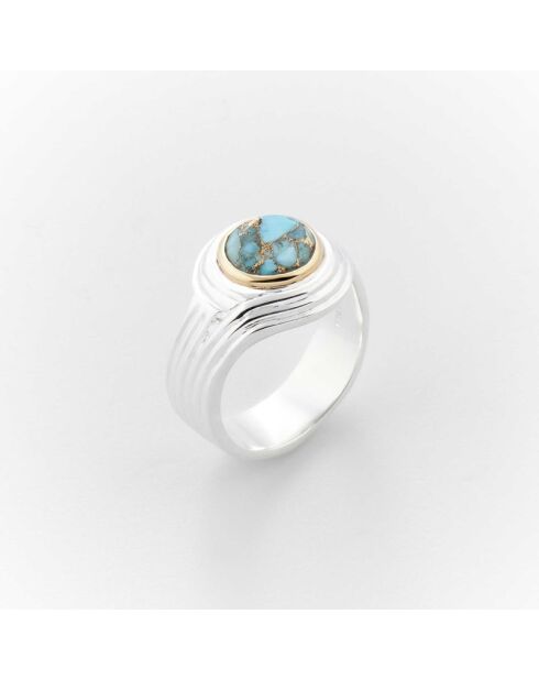 Bague en Argent et Laiton Bella Turquoise Copper