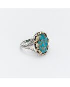 Bague en Argent et Laiton Namaste Turquoise Copper