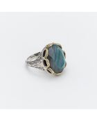 Bague en Argent et Laiton Namaste Labradorite