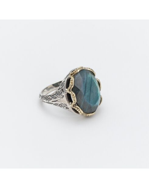 Bague en Argent et Laiton Namaste Labradorite
