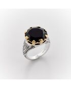 Bague en Argent et Laiton Birdy Onyx Noir