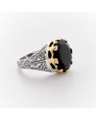 Bague en Argent et Laiton Birdy Onyx Noir
