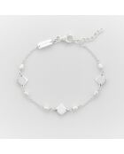 Synthetische witte opaline zilveren armband