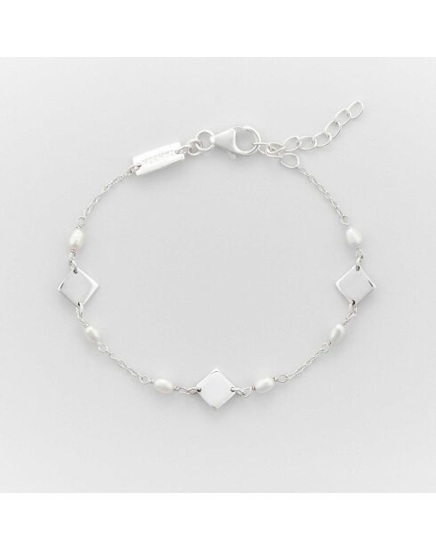Synthetische witte opaline zilveren armband