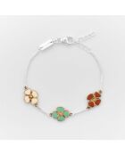 Bracciale a fiori in argento e ottone