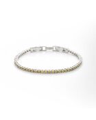 Groene tennisarmband van gerhodineerd zilver