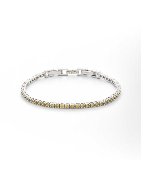 Groene tennisarmband van gerhodineerd zilver