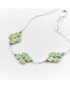 Bracciale a fiori in argento e ottone