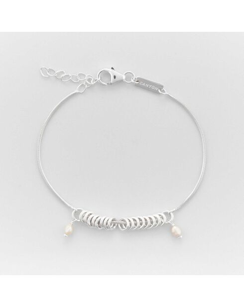 Bracelet Argent Leandra Perle Blanche Synthétique