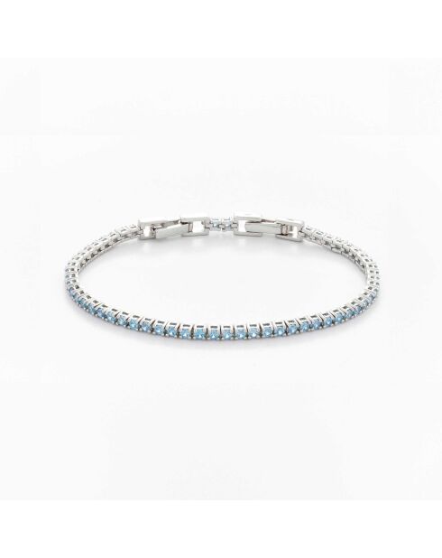 Tennisarmband Blue Tennis aus Rhodiumsilber