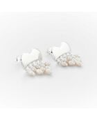 Boucles d'Oreilles Argent Purday Perle Blanche Synthétique