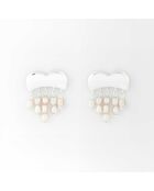 Boucles d'Oreilles Argent Purday Perle Blanche Synthétique
