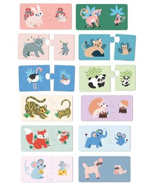 12 puzzles Maman-bébé - Michelle Carlslund