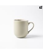 2 Mugs en Grès Réactif Iris verts - 440 ml