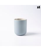 4 Tasses en Grès Réactif Iris bleu/gris - 290 ml