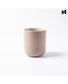 4 Tasses en Grès Réactif Iris taupe - 290 ml
