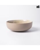 6 Bols en Grès Réactif Iris taupe - D.16 cm