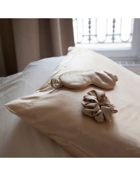 Taie d'oreiller 100% Soie 22 mommes dorée