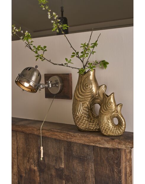Vase Poisson Mer Doré - 20x13h30 cm