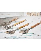 Mantel River blanco/verde - 160x160 cm