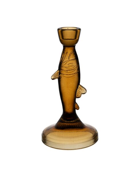 Bougeoir poisson oanez ambre - h20cm