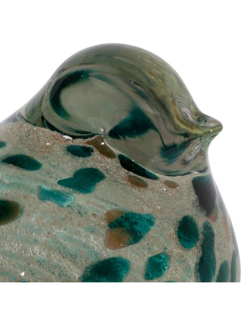 Presse-papier Moin Serin émeraude/doré - H8 cm